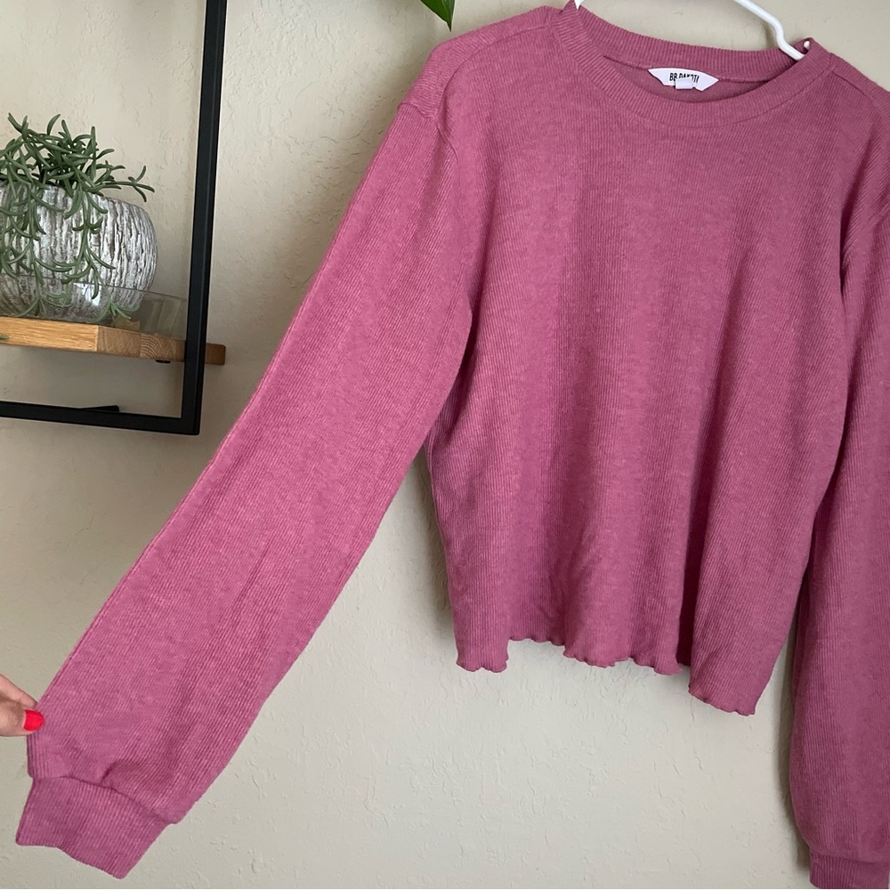 BB Dakota Nordstrom Ribbed Crew Neck Long Sleeve Top - Picture 4 of 6